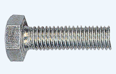 Vis métaux tête hexagonale acier zingué blanc