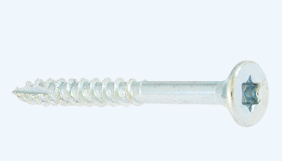 Vis à bois tête fraisée Torx acier zingué blanc