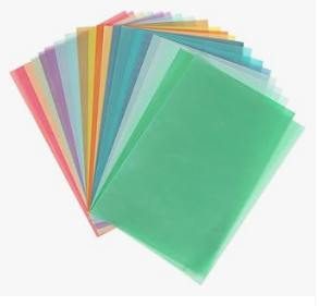 40x Papier Vitrail Couleur, 20 Couleurs Diff