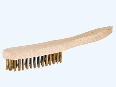 BROSSE ACIER LAITONNÉ MANCHE BOI