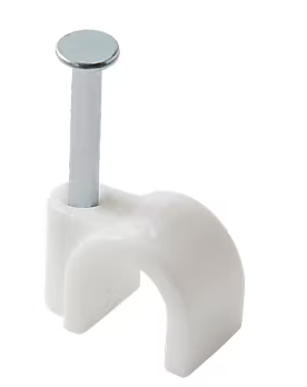 Cavaliers pour câbles ronds Diall, blancs, 6mm, lot de 100